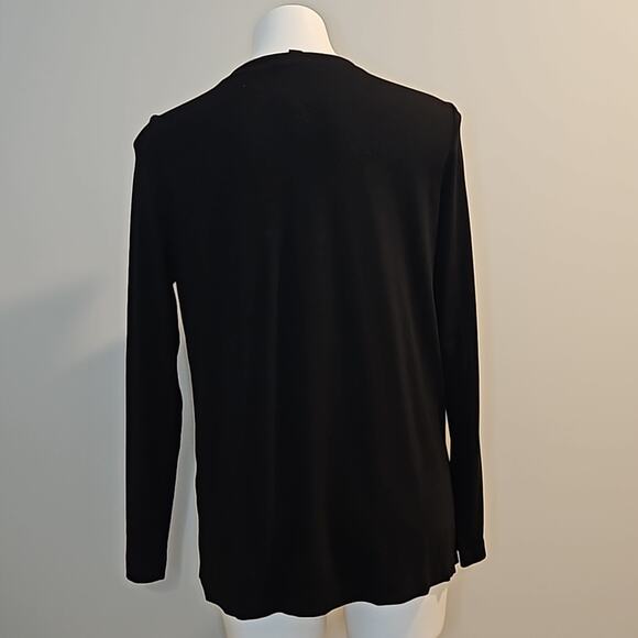 J. Jill Wearever Collection Black Cardigan Knit Sweater Women's Small 2-Button - Picture 3 of 7